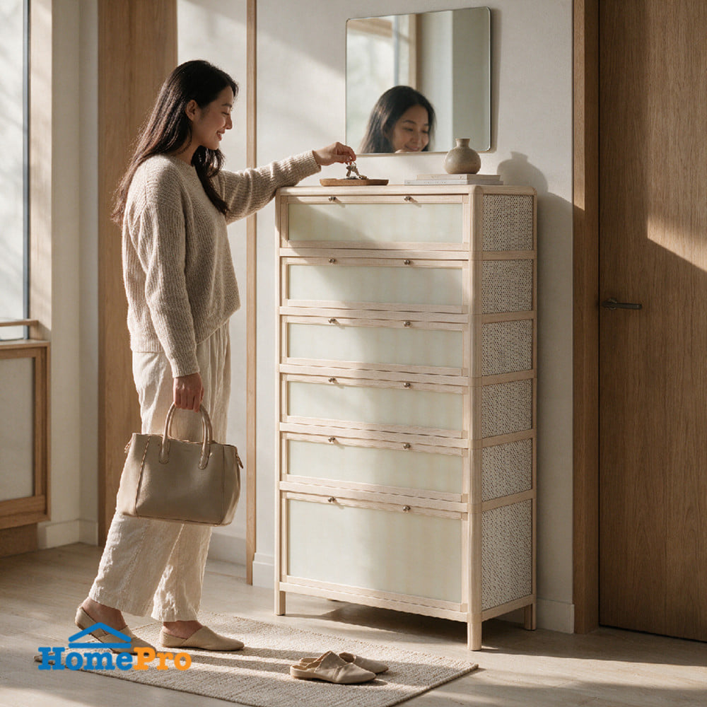 ตู้วางรองเท้า GOLDMORIC LUXURIOUS LIVING 82 ซม.สีครีม