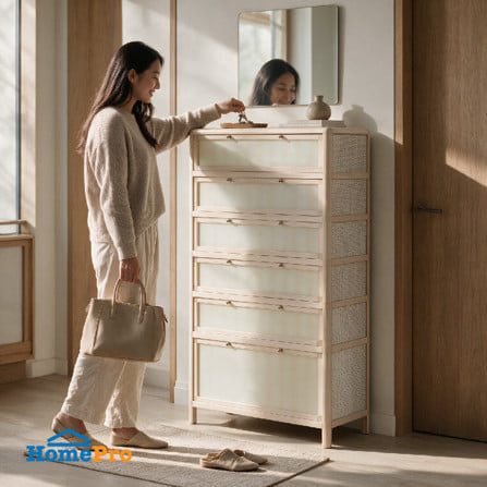 ตู้วางรองเท้า GOLDMORIC LUXURIOUS LIVING 82 ซม.สีครีม_3