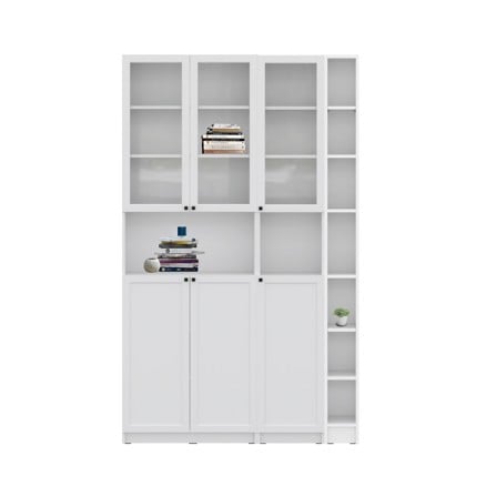 ตู้สูงบานผสม SB FURNITURE TRIXX 59064931 140 ซม. สีขาว_0
