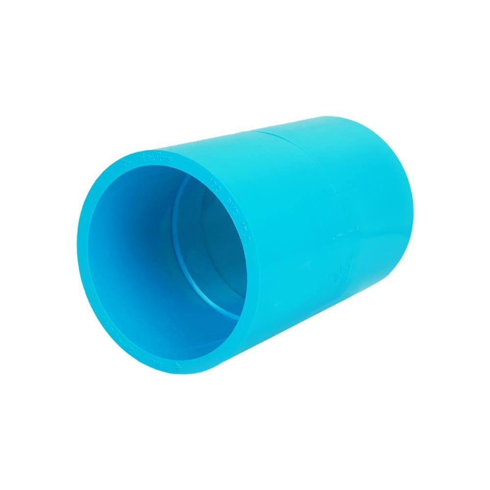 ข้อต่อตรง PVC ท่อน้ำไทย 4 นิ้ว สีฟ้า