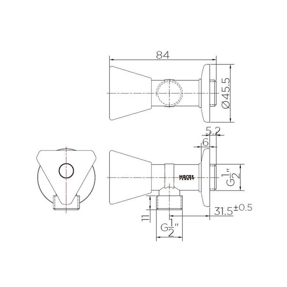 STOP VALVE KARAT EB71-50 1-WAY
