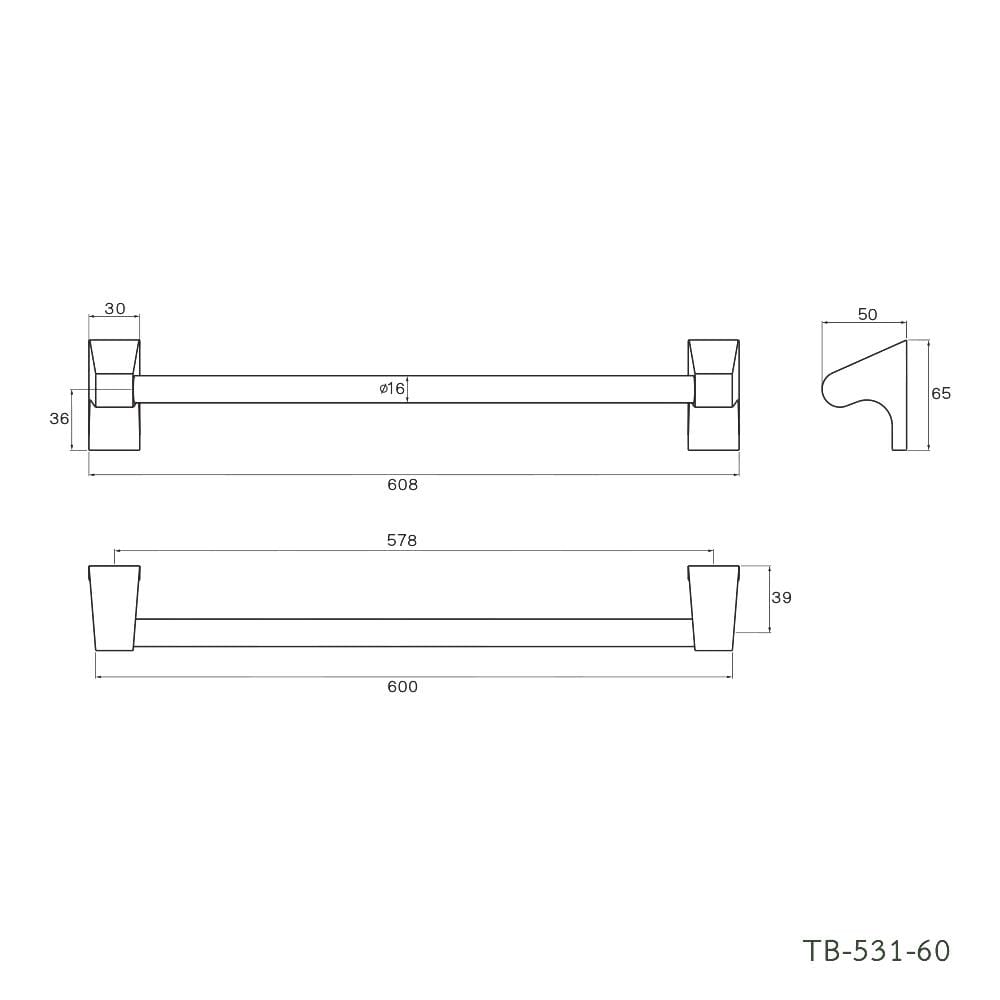 ราวแขวนผ้า WS TB-531-60 60 ซม. สเตนเลส