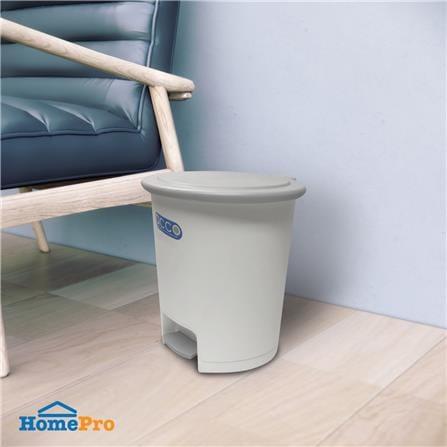 ถังขยะเหยียบกลม CLEAN G-663 ขนาด 10L  สีขาว/ฝาสีเทา_4