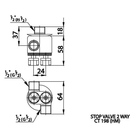 สต็อปวาล์ว 2 ทาง COTTO CT198(HM)_1