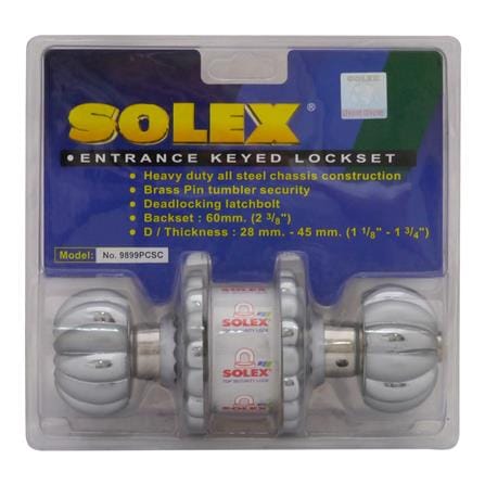 ลูกบิดประตู หัวฟักทอง SOLEX 9899 PC/SC สีสเตนเลส/สเตนเลสเงา_0
