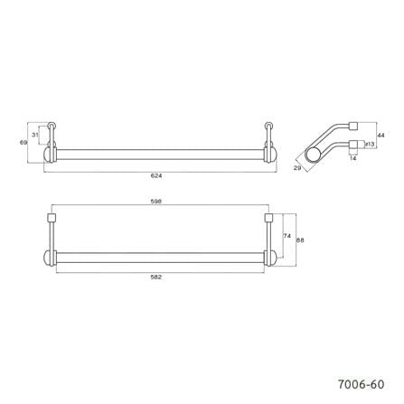 ราวแขวนผ้า WS 7006-60 60 ซม. สเตนเลส_1
