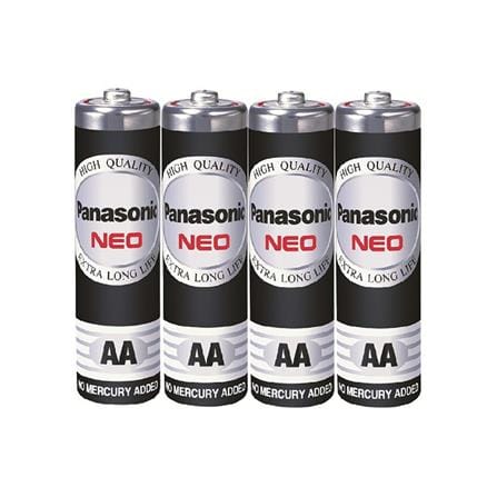 ถ่านธรรมดา PANASONIC AA R6NT แพ๊ค 4 ก้อน สีดำ
