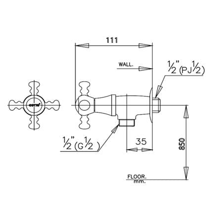 วาล์วฝักบัว 1 ทาง COTTO CT194C15(HM)_1