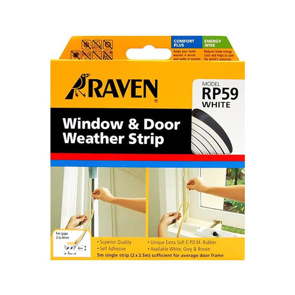 ซีลยางประตู RAVEN RP 59 WH 9-4 มม. สีขาว