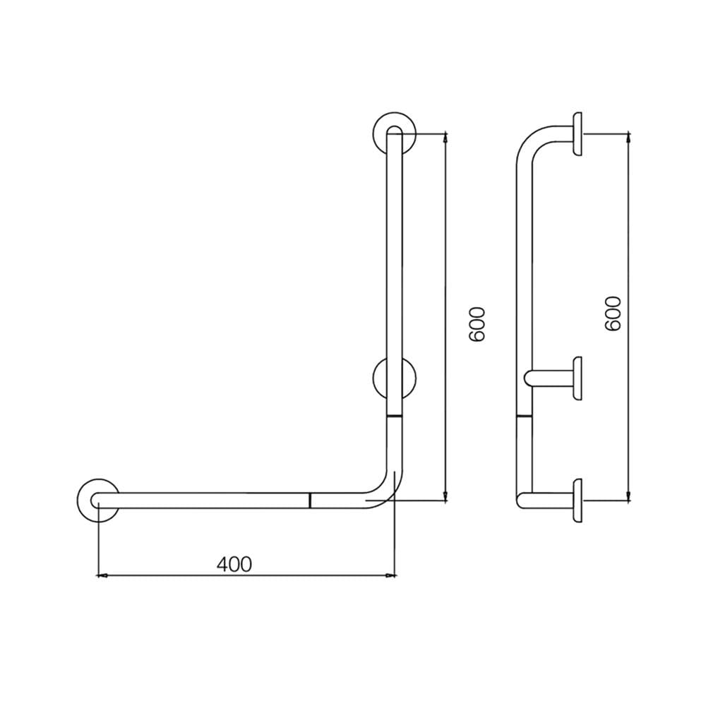 ราวมือจับ ตัว L WS GB-3327-3-BLR 40x60 ซม.