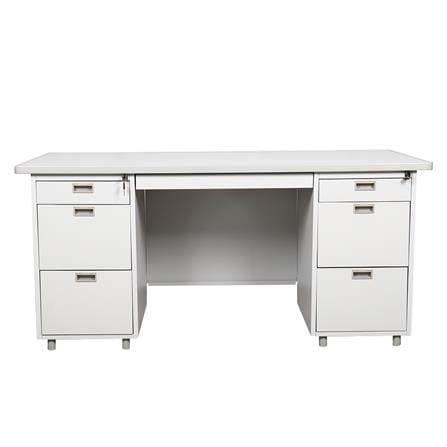 โต๊ะทำงานเหล็ก LUCKY WORLD DX-52-33-TG 159.5 ซม. สีเทาทราย_1