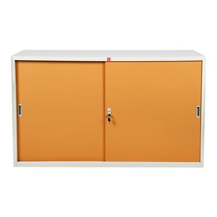 ตู้เหล็กบานเลื่อนทึบ LUCKY WORLD KSS-150-EG สีน้ำตาล_1