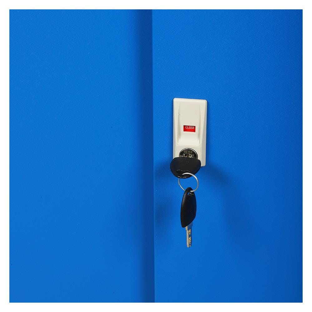 ตู้เหล็กบานเลื่อนทึบ LUCKY WORLD KSS-150-RG สีน้ำเงิน