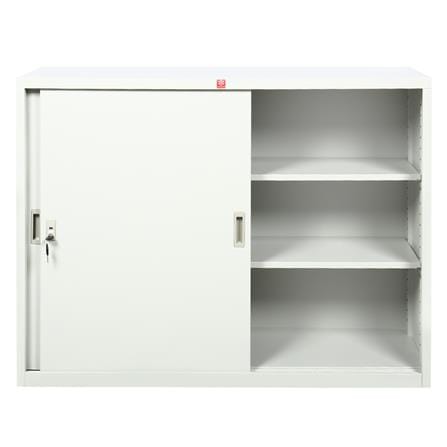 ตู้เหล็กบานเลื่อนทึบ LUCKY WORLD KSS-120-TG สีเทาทราย_2