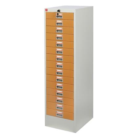 ตู้ลิ้นชักเหล็ก 15 ลิ้นชัก LUCKY WORLD CDX-15-EG สีน้ำตาล