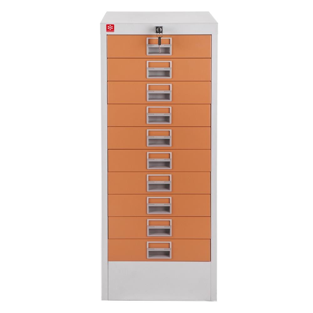 ตู้ลิ้นชักเหล็ก 10 ลิ้นชัก LUCKY WORLD CDX-10-EG สีน้ำตาล