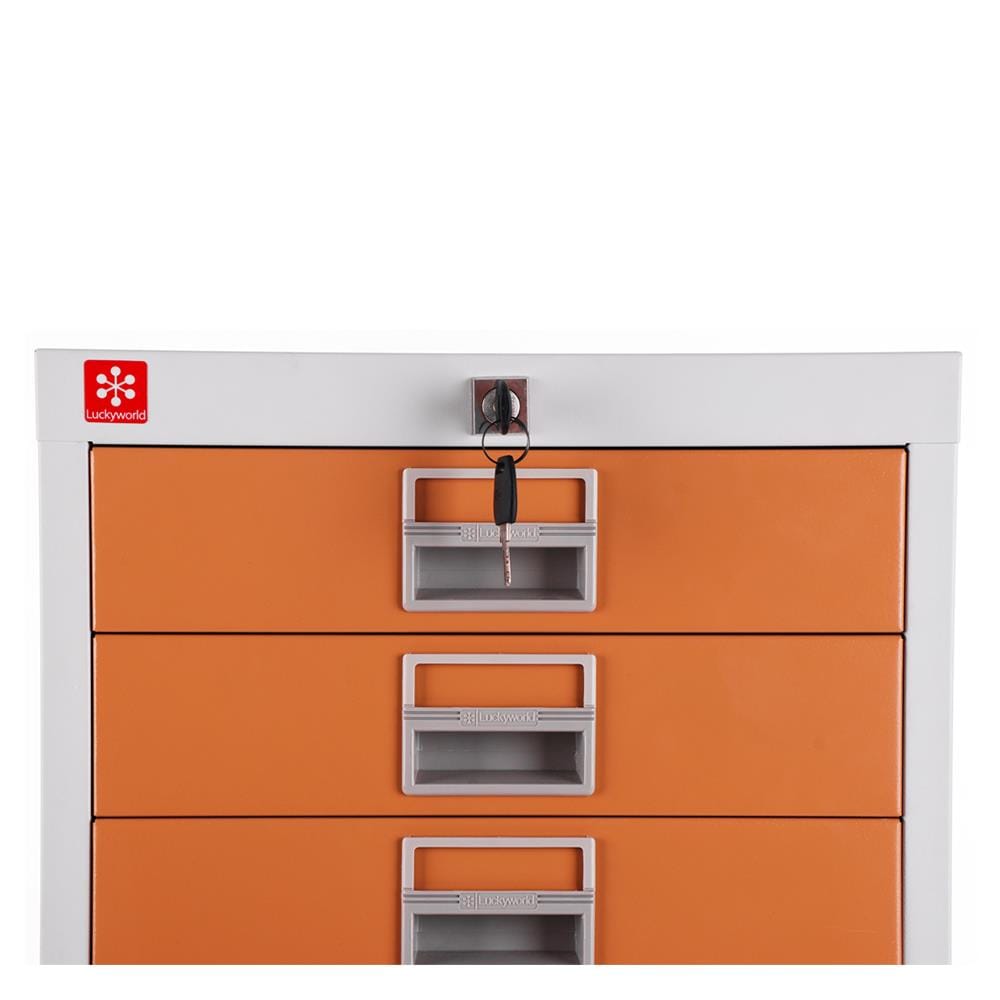 ตู้ลิ้นชักเหล็ก 10 ลิ้นชัก LUCKY WORLD CDX-10-EG สีน้ำตาล