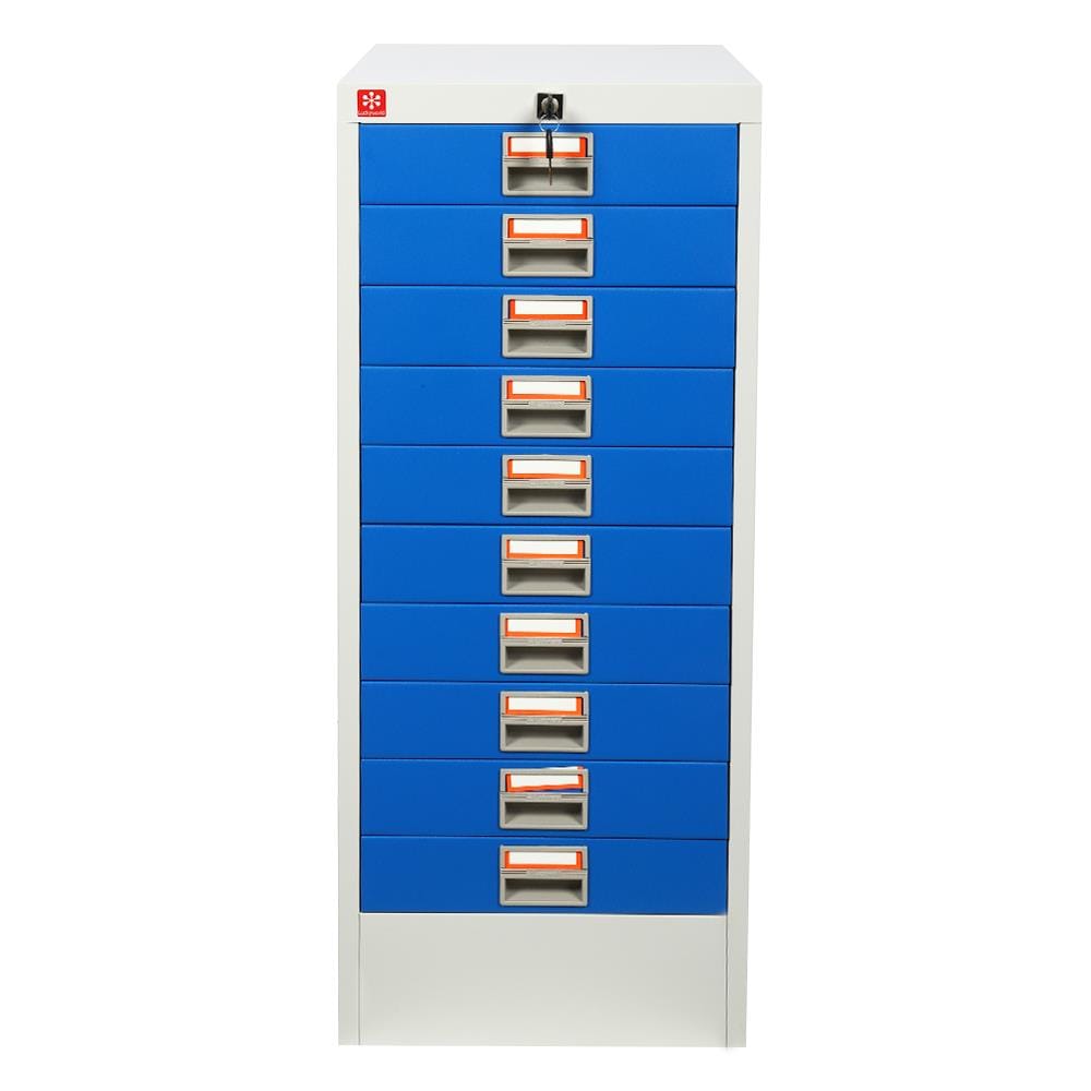 ตู้ลิ้นชักเหล็ก 10 ลิ้นชัก LUCKY WORLD CDX-10-RG สีน้ำเงิน