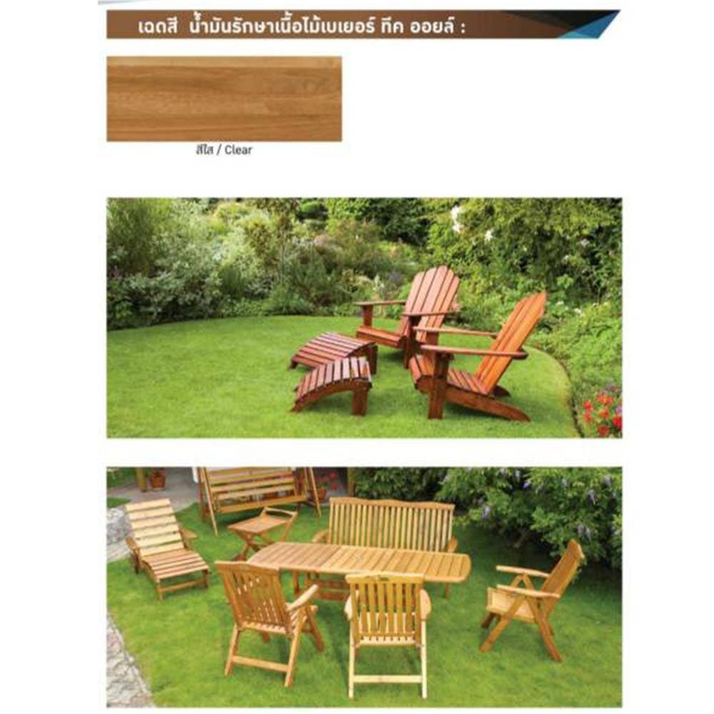 น้ำมันรักษาเนื้อไม้ BEGER TEAK OIL 1000 สีใส 1 แกลลอน