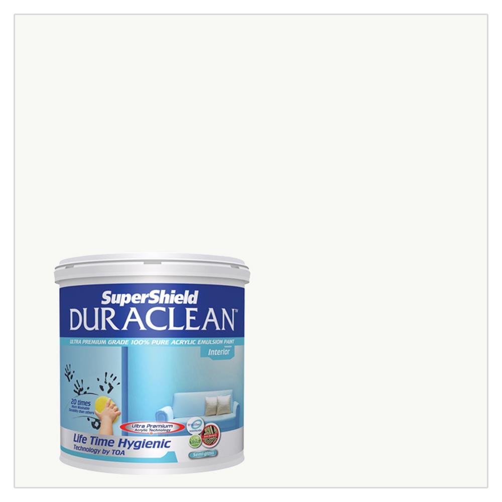 สีน้ำทาภายใน TOA SUPERSHIELD DURACLEAN สีขาว #D100 กึ่งเงา 1 แกลลอน