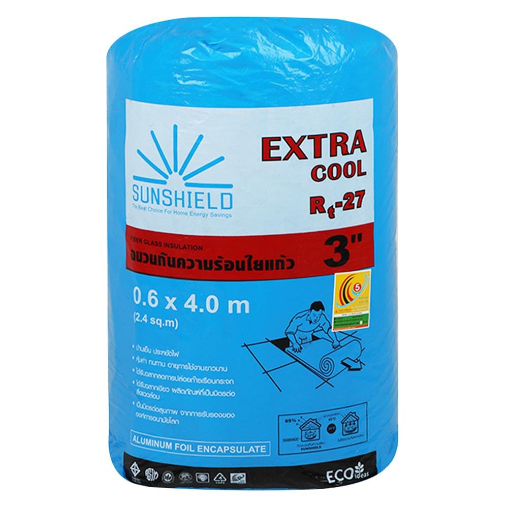 FIBERGLASS THERMAL INSULATION SUNSHIELD 3IN 0.6X4M