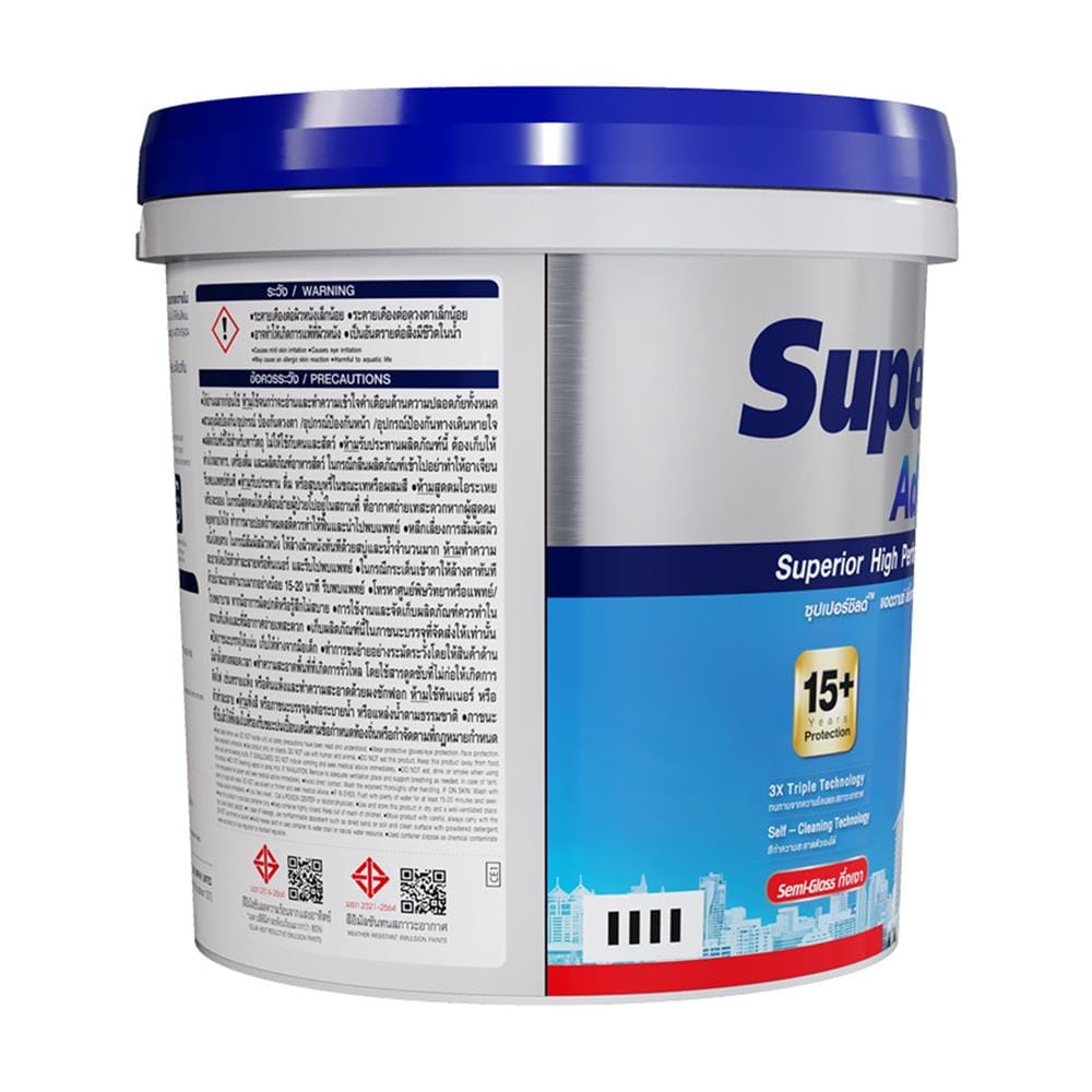สีน้ำทาภายนอก ชนิดกึ่งเงา TOA SUPERSHIELD ADVANCE BASE A สีขาว 9 ลิตร