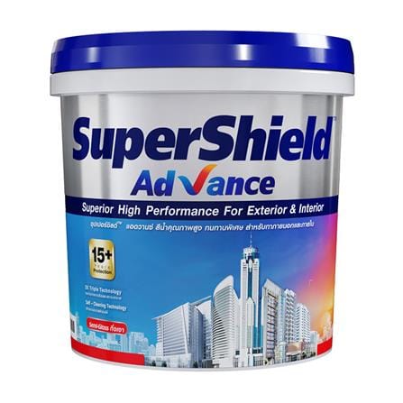 สีน้ำทาภายนอก ชนิดกึ่งเงา TOA SUPERSHIELD ADVANCE BASE A สีขาว 9 ลิตร_0