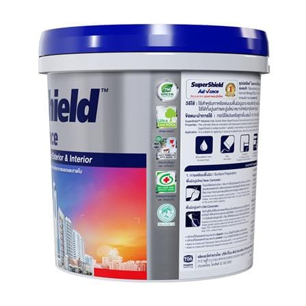 สีน้ำทาภายนอก ชนิดกึ่งเงา TOA SUPERSHIELD ADVANCE BASE A สีขาว 9 ลิตร_3
