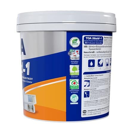 สีน้ำทาภายนอก ชนิดด้าน TOA SHIELD-1 NANO BASE C สีขาว 2.5 แกลลอน_3