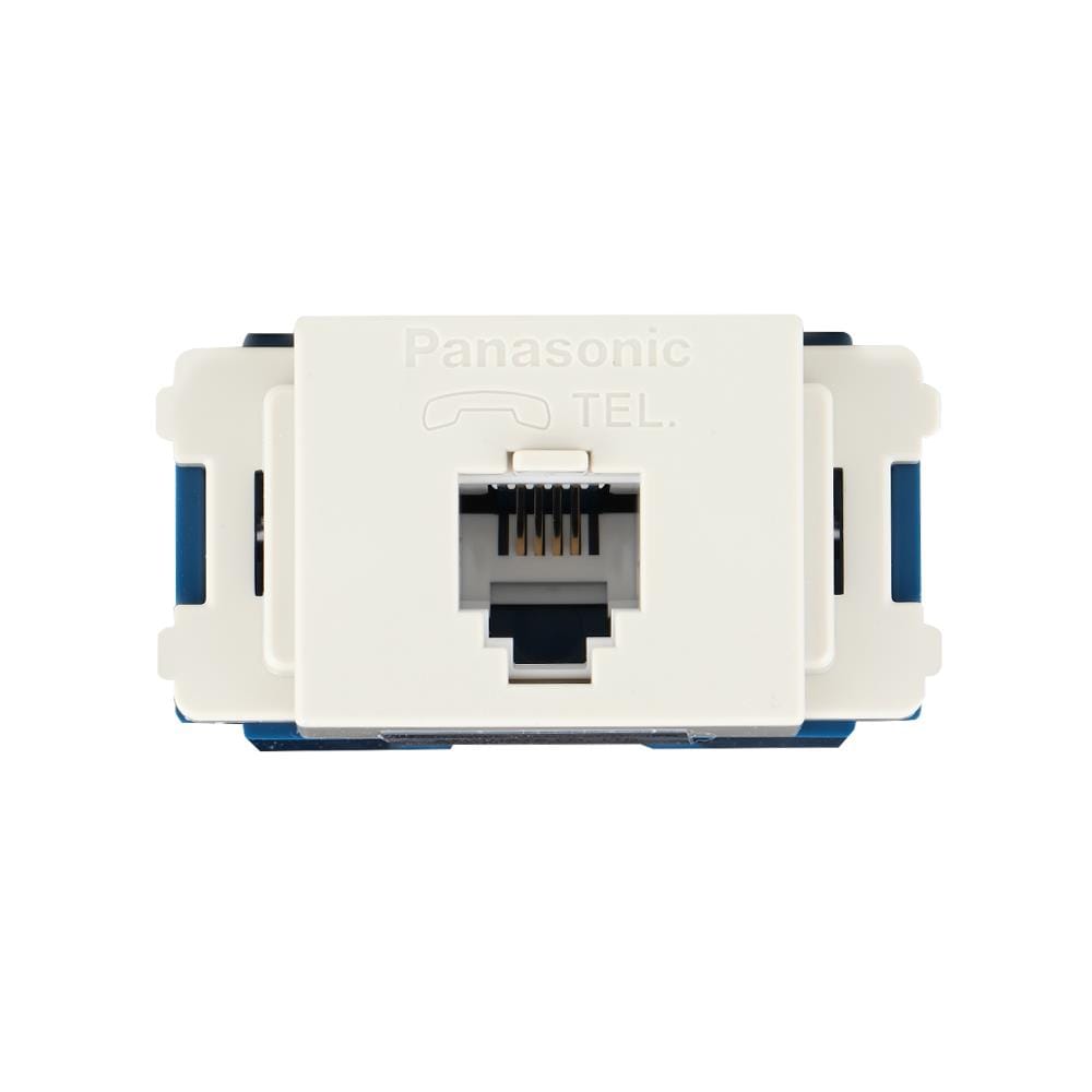 เต้ารับโทรศัพท์ PANASONIC 6P/4C WNTG15649 สีขาว