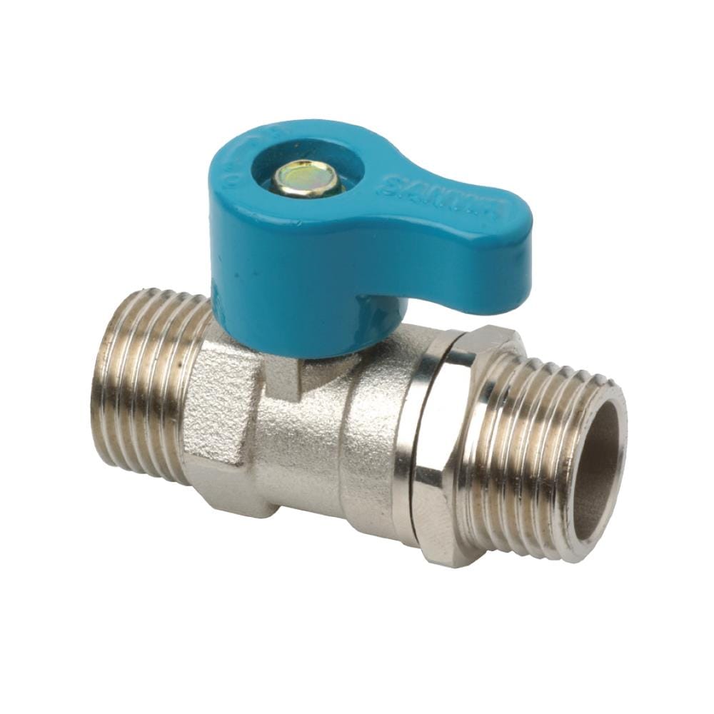 มินิบอลวาล์ว MALE/MALE SANWA 1/2 นิ้ว สีฟ้า