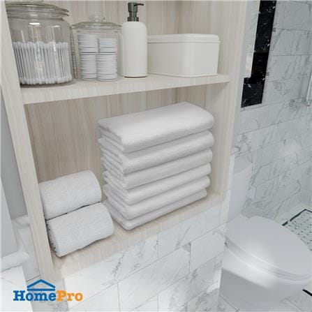 ผ้าขนหนู HOME LIVING STYLE 15X30 นิ้ว แพ็ก 6 ชิ้น สีขาว_4