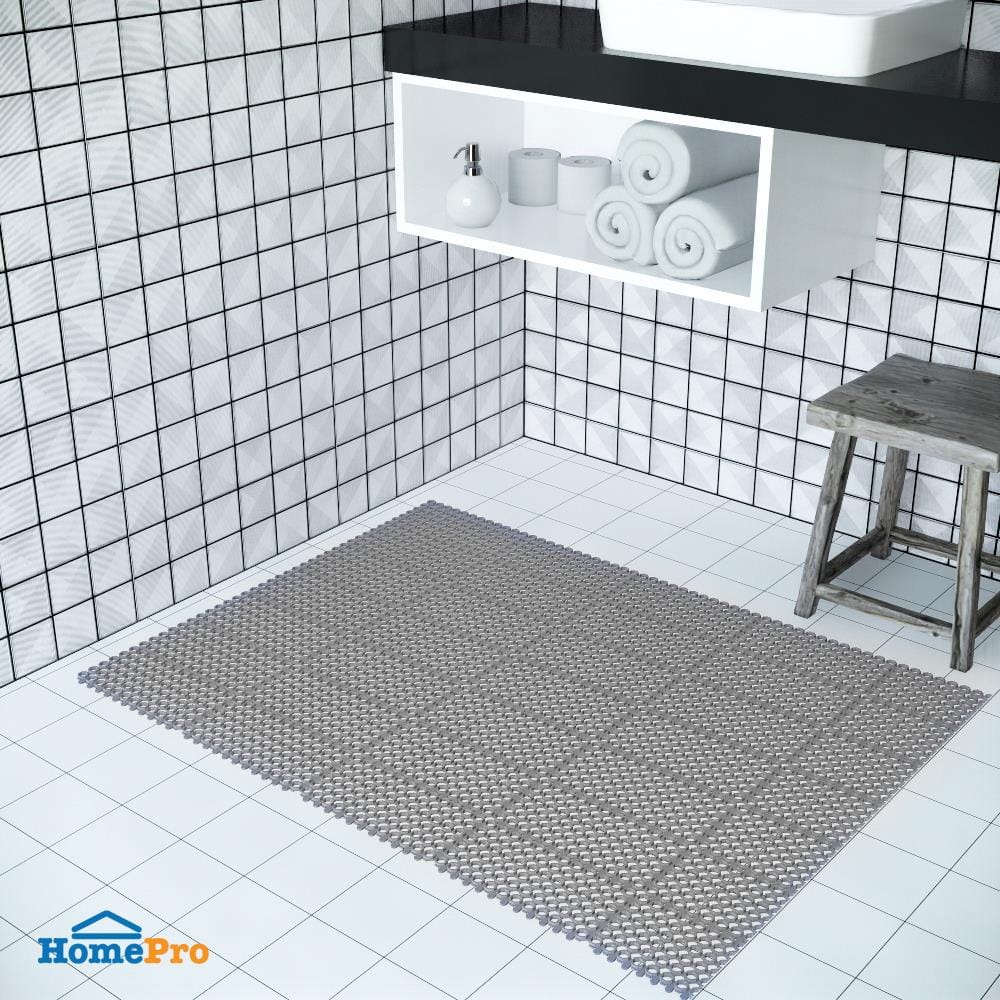 แผ่นกันลื่น HOME LIVING STYLE ROUNDY 15X30 ซม. สีเทา
