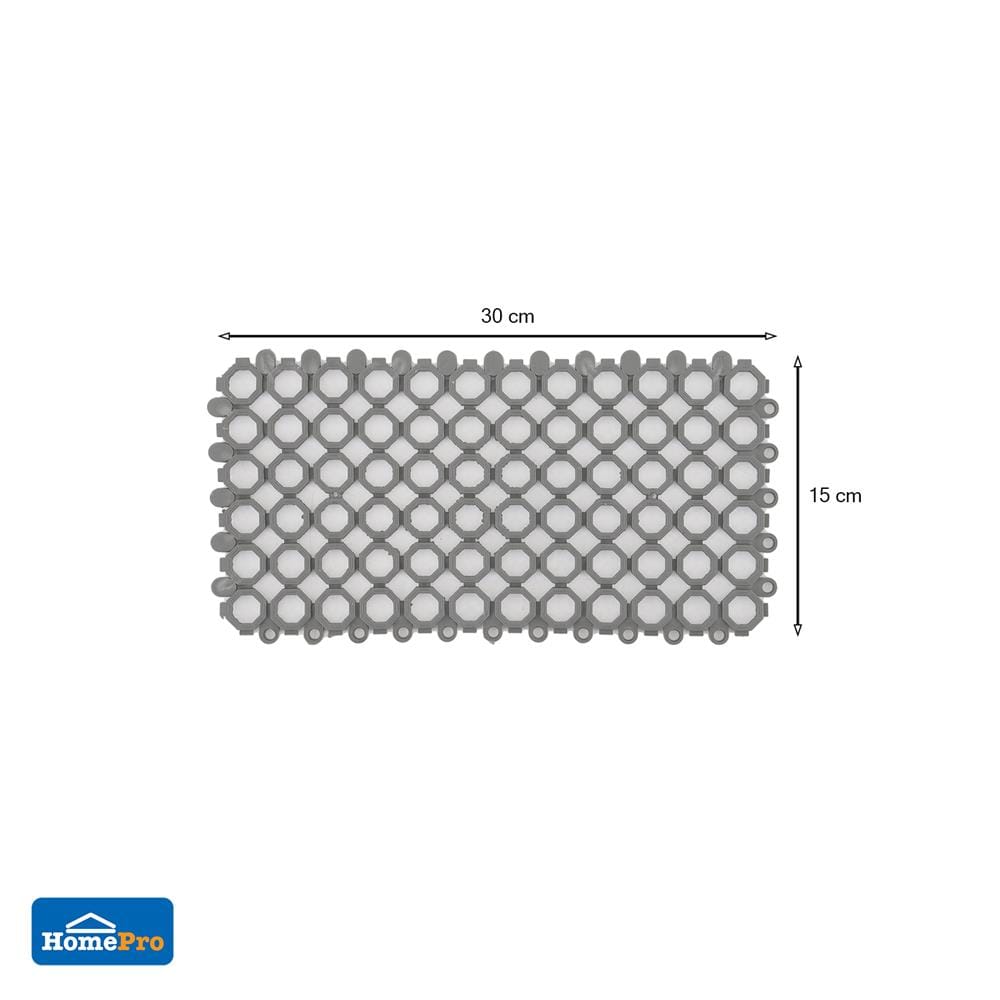 แผ่นกันลื่น HOME LIVING STYLE ROUNDY 15X30 ซม. สีเทา