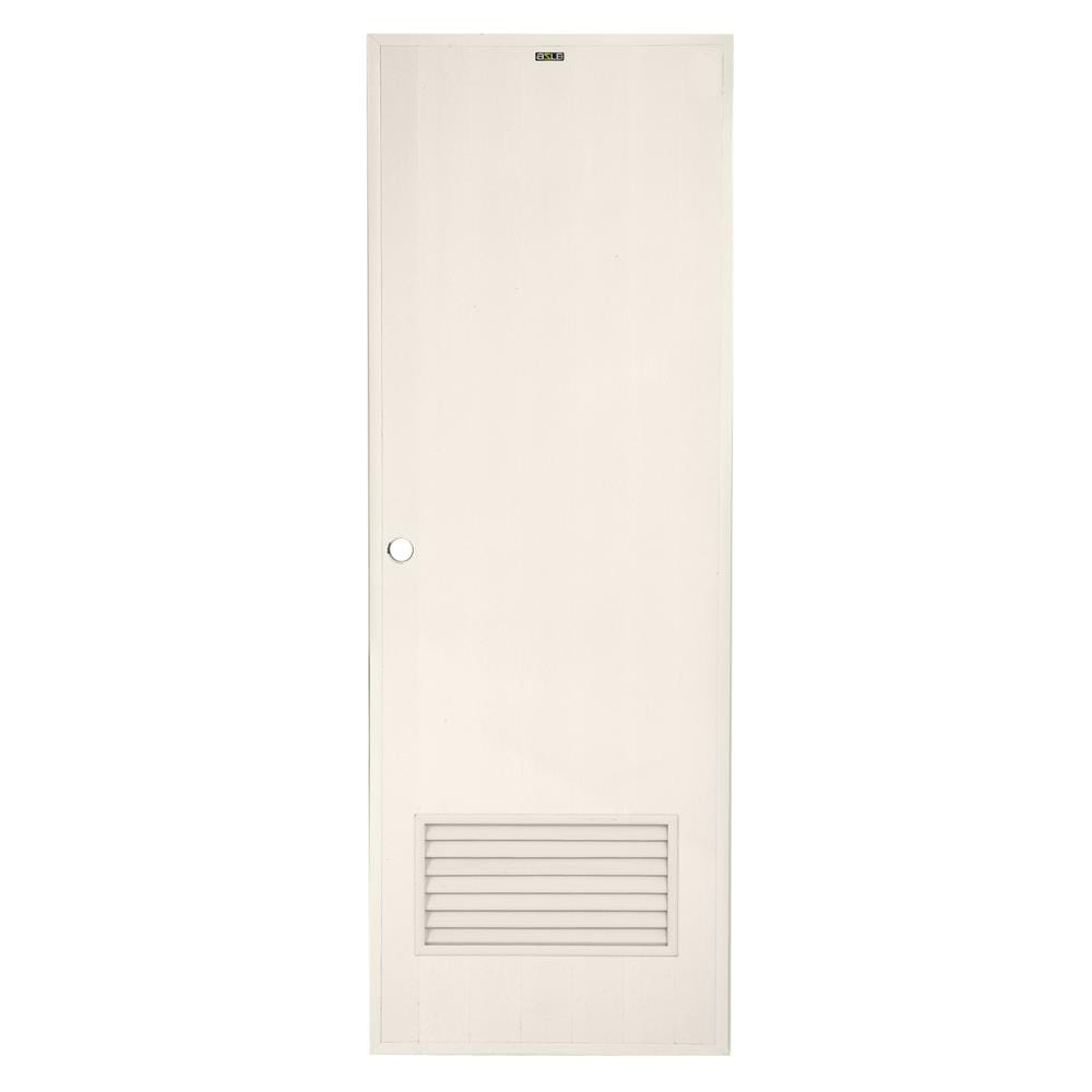 ประตู PVC บานประกอบ AZLE-2 เกล็ดล่าง 70X200 ซม. สีครีม