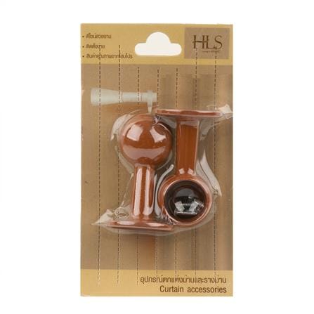 หัว-ท้ายรางผ้าม่าน รางแป๊บ HOME LIVING STYLE 25 มม. สีน้ำตาล_4
