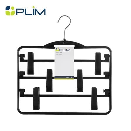 ไม้แขวนมีหนีบ 3 ชั้น PLIM HHG009-B สีดำ_0