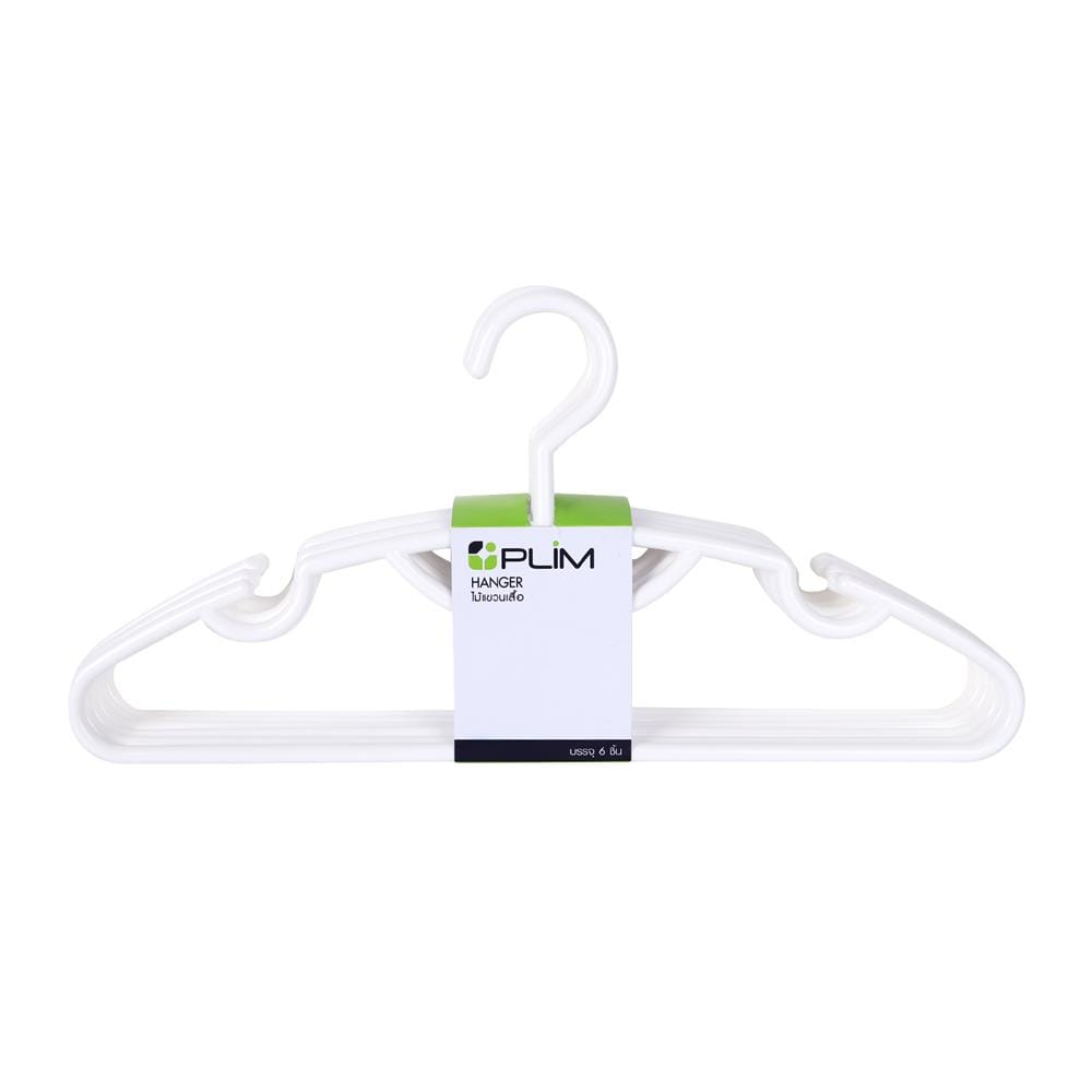 CLOTHES HANGER PLIM H022-W WHITE PACK6