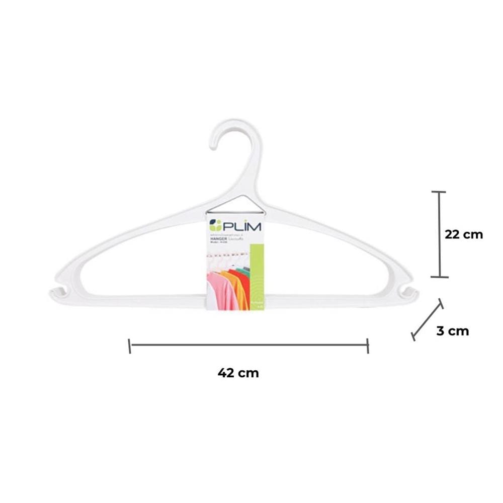 ไม้แขวนเสื้อ PLIM H050 สีขาว แพ็ค 5 ชิ้น