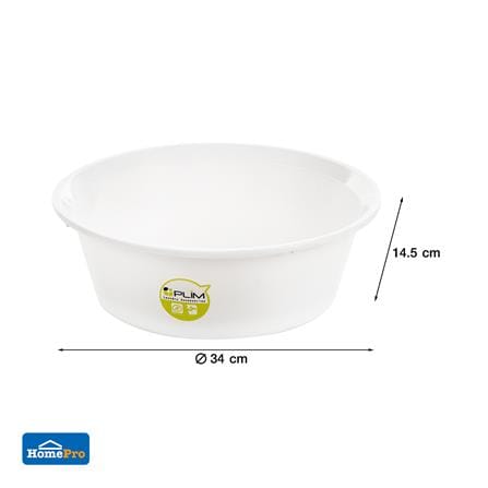 กะละมังกลมปากเท PLIM 35cm สีขาว_5