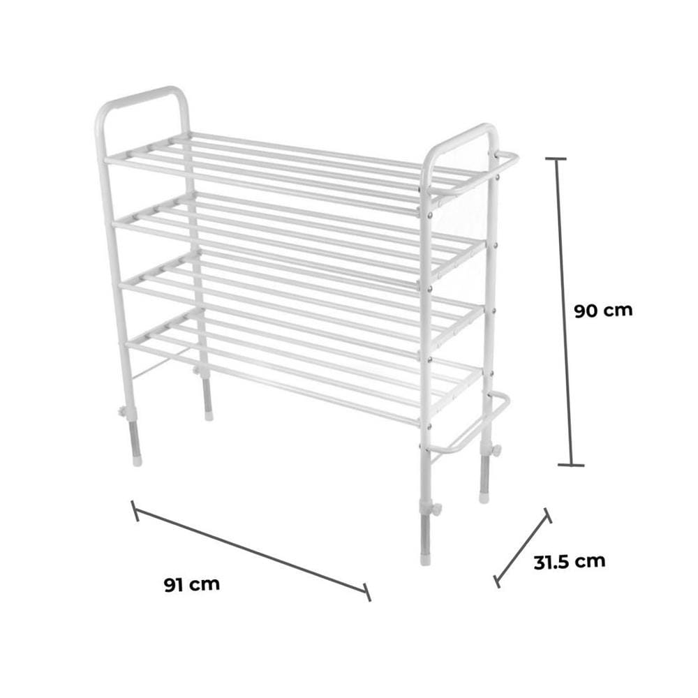 ชั้นวางรองเท้า 4 ชั้น ปรับระยะได้ STACKO NKHP26001 91x31.5x90 ซม. สีขาว