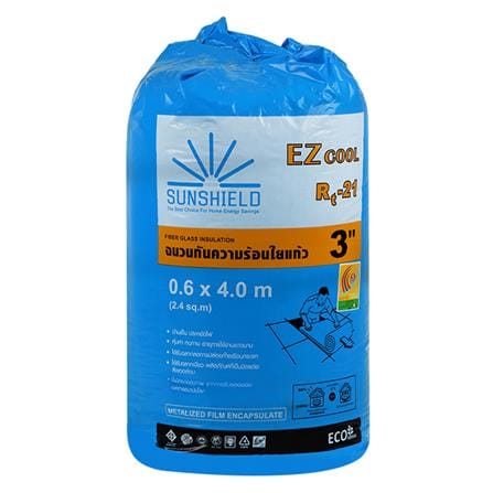 ฉนวนใยแก้วกันความร้อน SUNSHIELD 3 นิ้ว 0.6x4 ม._0