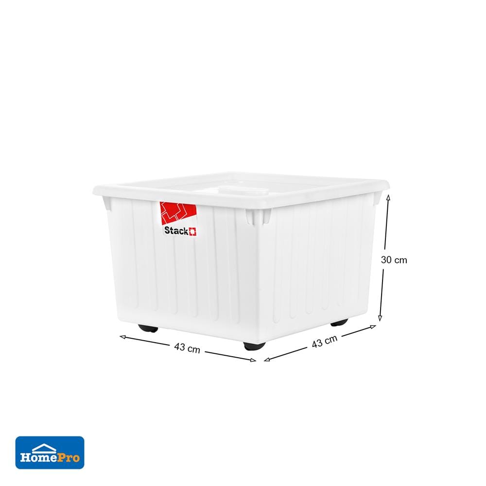 STORAGE BOX WITH WHEELS STACKO FRIENDLY 37.5L WHITE