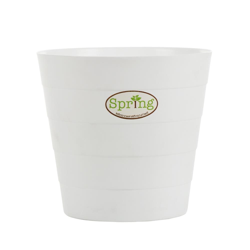กระถางพลาสติก SPRING SP-03 26x26x25 ซม. สีขาว
