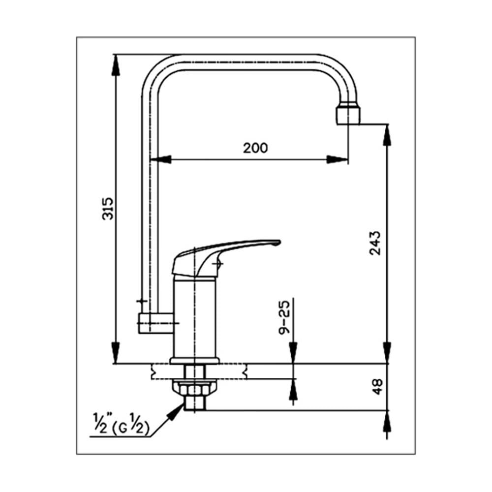 ก๊อกซิงค์เดี่ยวเคาน์เตอร์ COTTO CT158A(HM)
