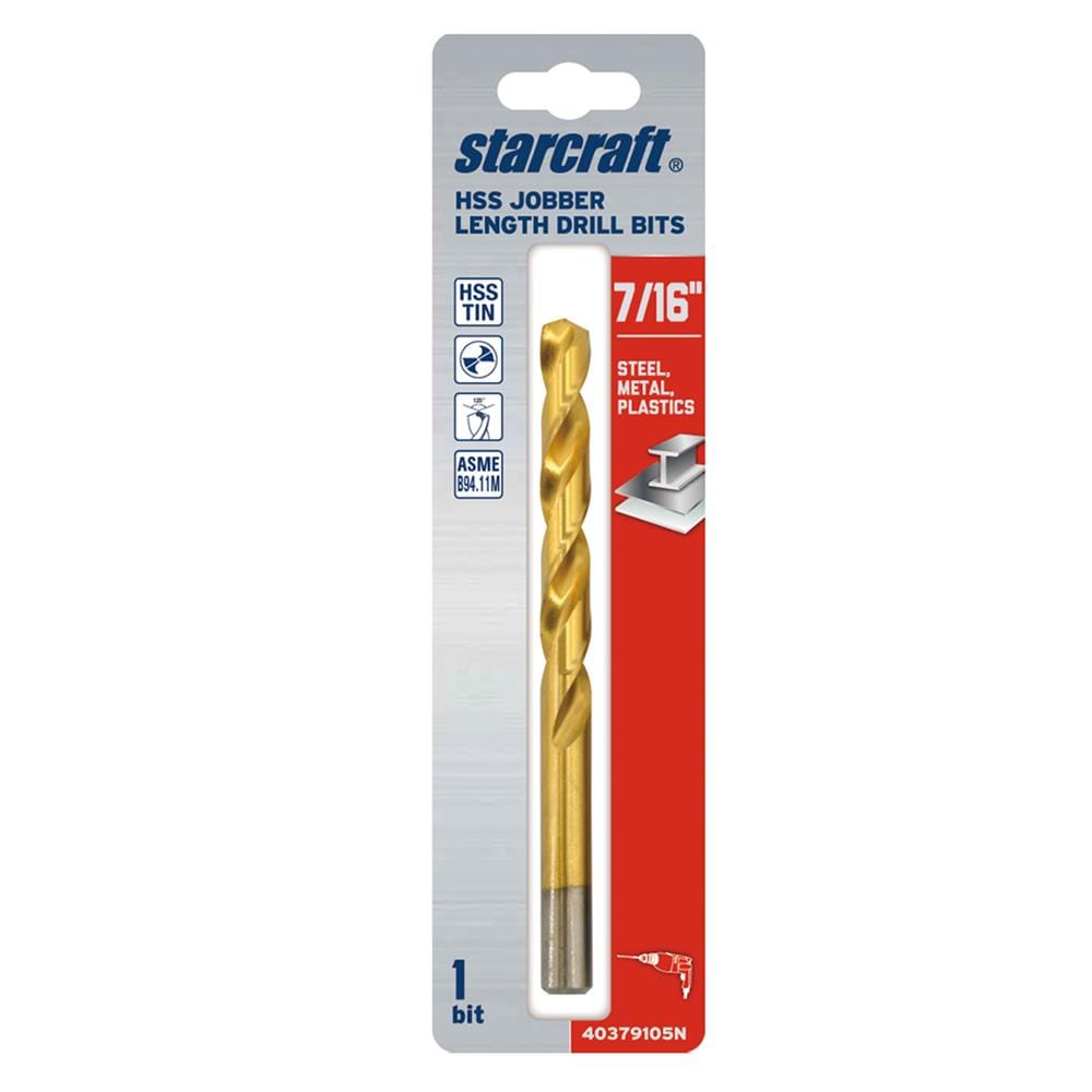 ดอกเจาะเหล็ก STARCRAFT TITANIUM HSS&TIN-COATED 7/16 นิ้ว