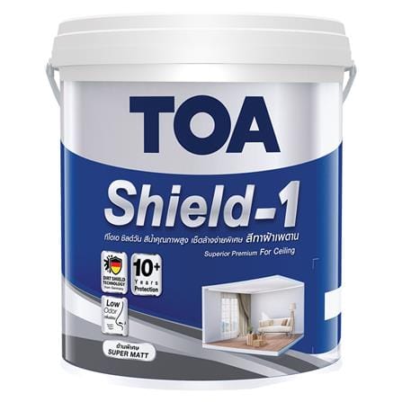 สีน้ำทาฝ้า TOA SHIELD-1 E999 ด้าน 5 แกลลอน_0