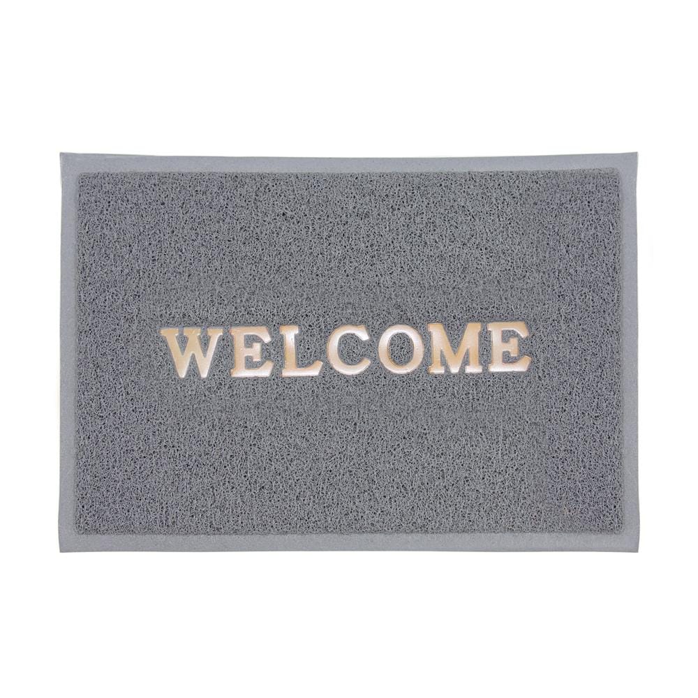 พรมเช็ดเท้าดักฝุ่น HOME LIVING STYLE WELCOME 50X70 ซม. สีเทา