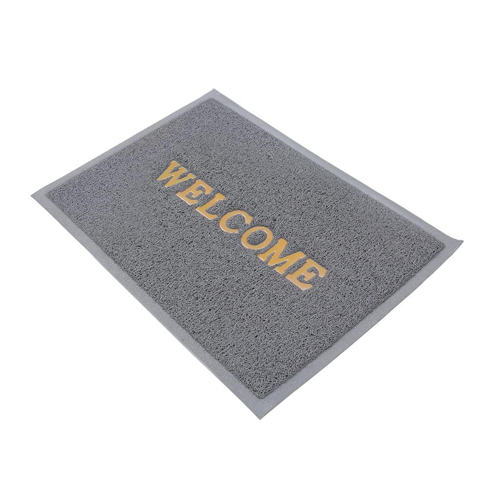 พรมเช็ดเท้าดักฝุ่น HOME LIVING STYLE WELCOME 50X70 ซม. สีเทา