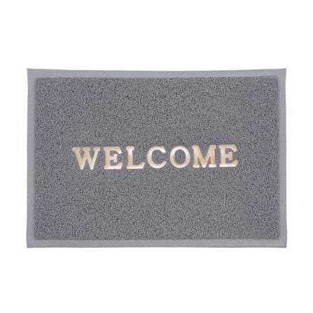 พรมเช็ดเท้าดักฝุ่น HOME LIVING STYLE WELCOME 50X70 ซม. สีเทา